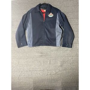 Vintage Unitog Standard Gas Station Work Jacket Navy Blue Two Tone Mens 42 Large